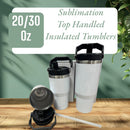 30oz Sublimation with Coloured Lid and Carry Handle