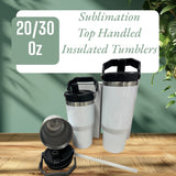 30oz Sublimation with Coloured Lid and Carry Handle