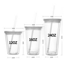 Pre - drilled snow globe Acrylic Tumblers - 3 sizes 12, 16 and 24oz