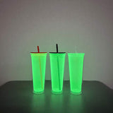 24oz Clear Double Wall Acrylic Tumblers GLOW IN THE DARK for snowglobe makers.